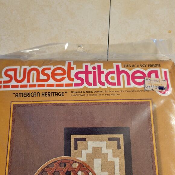 Sunset Stitchery "American Heritage" Needlepoint Kit 16x20 Sealed Vintage 1977 - Picture 7 of 14